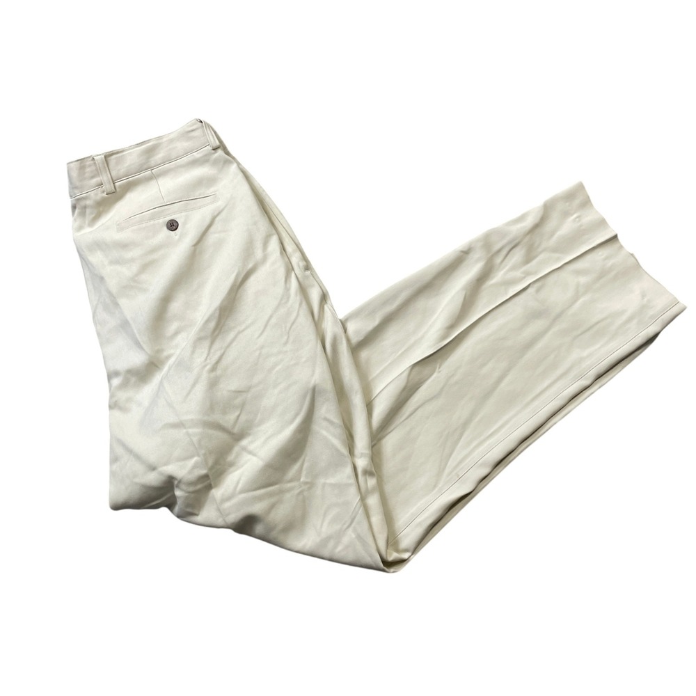 Tommy Bahama 35 Beige 100% Silk Pants Pleated (slight mark) Se Images